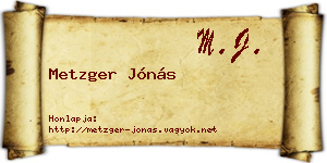 Metzger Jónás névjegykártya